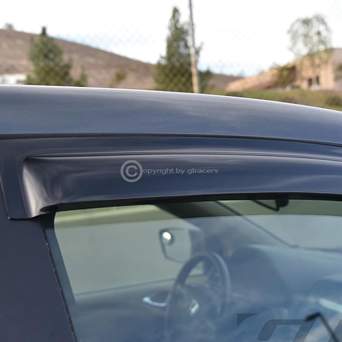 Dark Smoke Tint Window Visors Front Rear Deflector Sun/Rain/Wind Guards Shade - Image 6