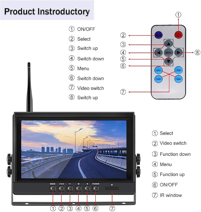 EVERSECU 4pcs Digital HD 1080P Wireless Car Backup Camera - Image 9