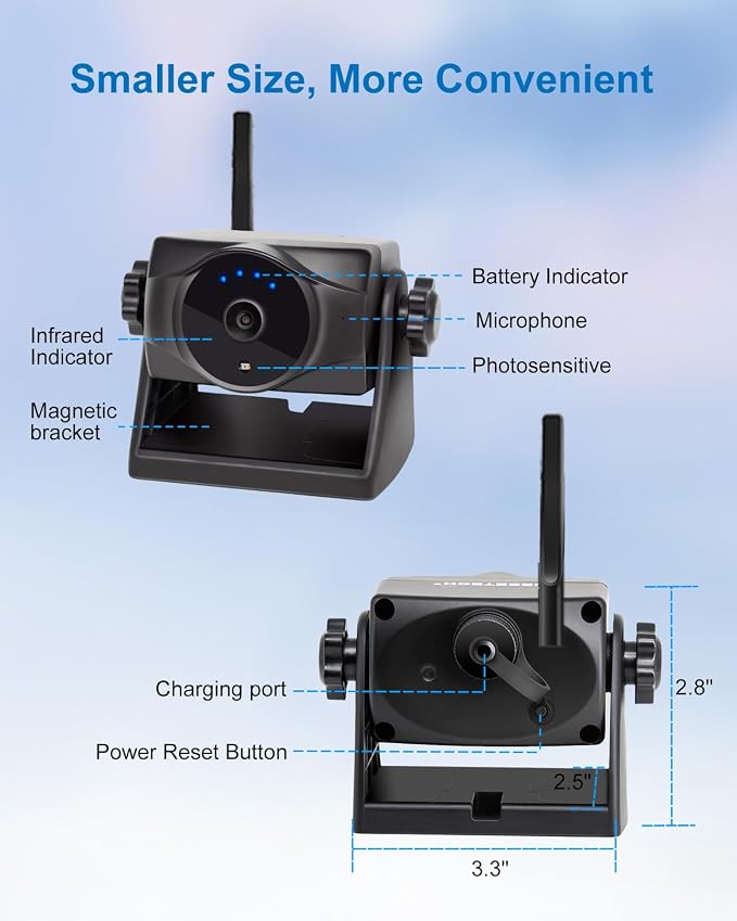 1080P Magnetic Wireless Backup Camera, 90 Days Standby Rechargeable Battery - Image 9