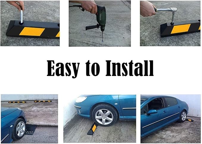ERGOMASTER Parking Stopper for Garage, 72” Rubber Parking Block - Image 5
