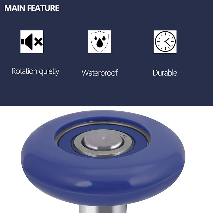 XiKe 10 Pack Blue 2" Nylon Garage Door Roller 4" Stem, Quiet/Durable and High - Image 2