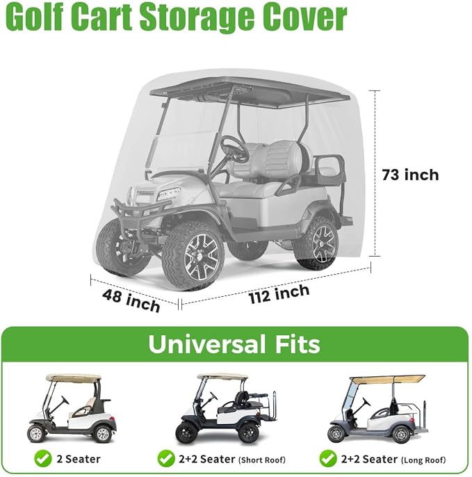 10L0L 4 Passenger Golf Cart Cover - Image 7