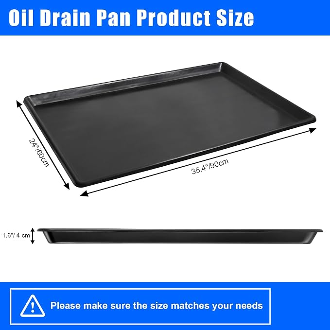 3 Pack Extra Large Oil Drip Pan, 35.4 x 24 x 1.6 in Oil Change Drain Pan - Image 2