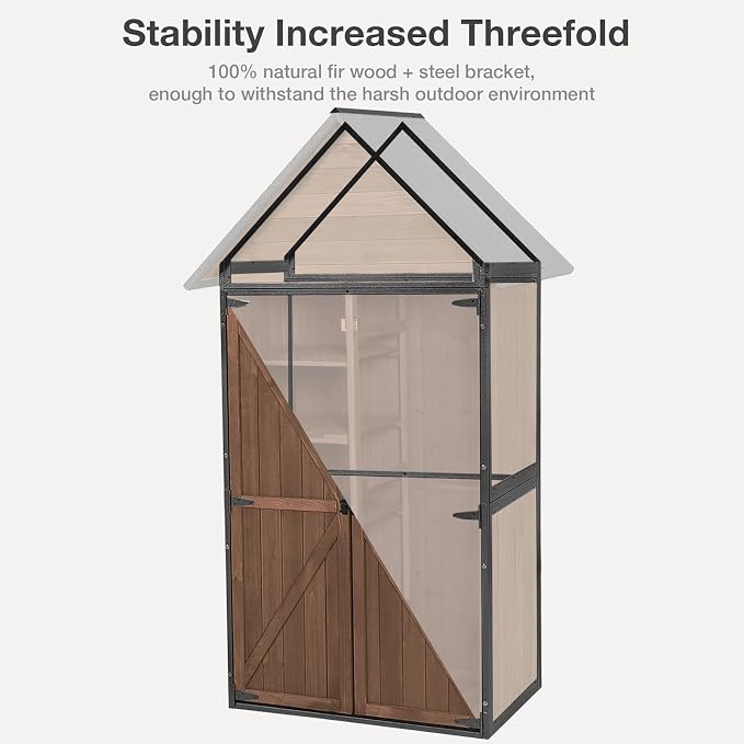 Outdoor Storage Shed with Floor and Waterproof Roof - Image 3