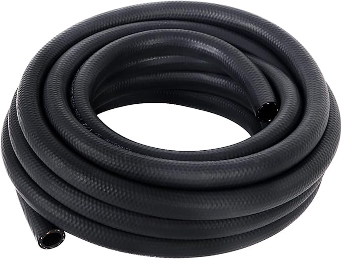 LokoCar Rubber Fuel Hose Line Push Lock 1/2" ID SAE 30R7 NBR 25ft 300PSI Black by GetToKnowEachOther