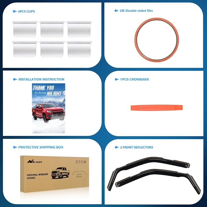 Nilight in-Channel Rain Guards for Ford F150 2021 2022 2023 2024 Regular - Image 6