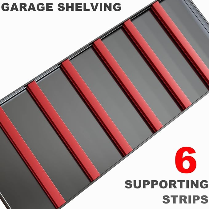 65" W Heavy Duty Garage Shelving, 5 Tier Metal Shelving Unit, Adjustable - Image 5