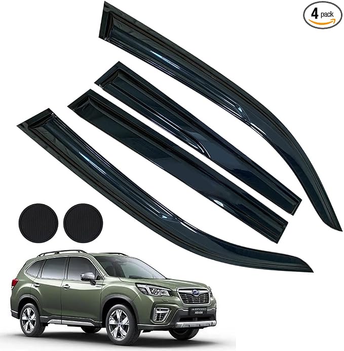 Rain Guards for Forester SK 2019-2024, Tape-on Side Window Deflectors for by LETINGFAR