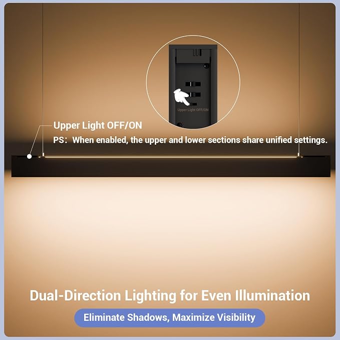 4FT LED Linear Light, 50/45/40/35/30W Up and Down Light, 3000/4000/5000K CCT - Image 5