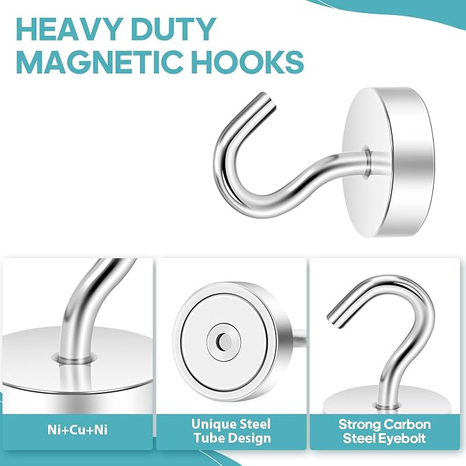 Neosmuk Magnetic Hooks, Cruise Ship Essentials, 40lb+ Heavy Duty Magnetic Hooks - Image 5