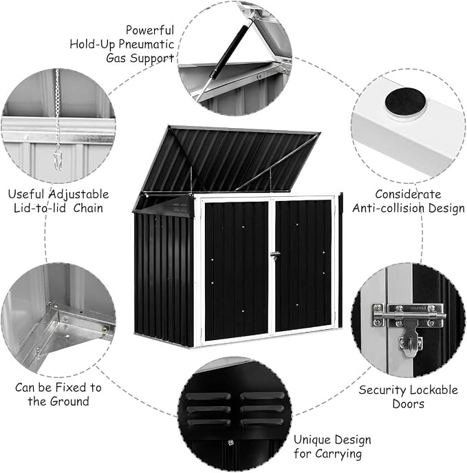 Goplus 6' x 3' Outdoor Storage Shed, Tool Storage Shed - Image 3