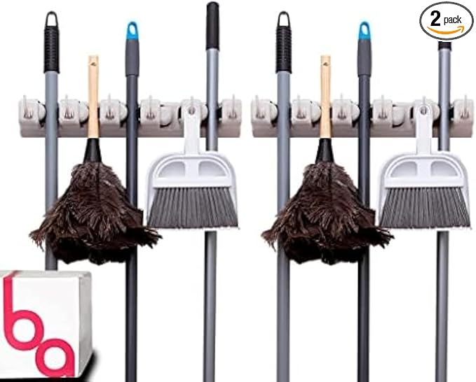 Berry Ave Broom Holder & Wall Mount Garden Tool Organizer- Kitchen, Garage & by BerryAve