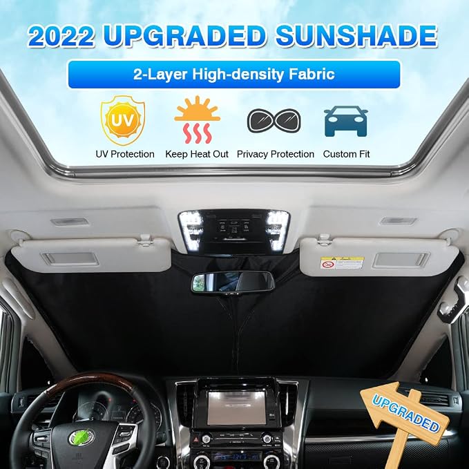 T TGBROS Windshield Sun Shade Custom Fit - Image 2