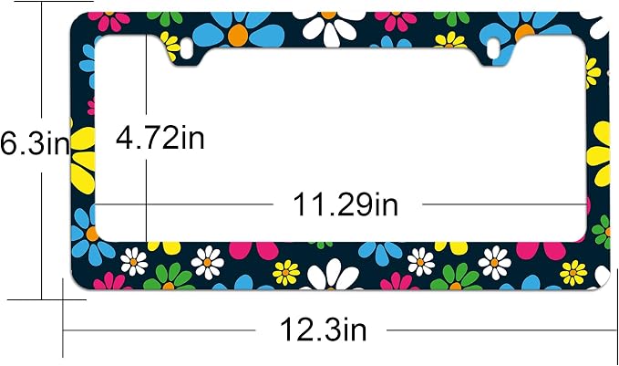 Hippie License Plate Frame Hippie Flower License Plate Covers, Tag Frame - Image 3