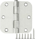 30 Pack Rounded Brushed Nickel Door Hinges 3.5 Inch 5/8" Radius 3 1/2" Satin by TDCHINGES