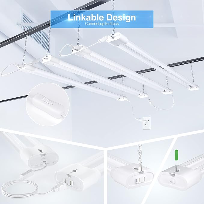 Ensenior 10 Pack Linkable Led Shop Light 4ft - Image 3