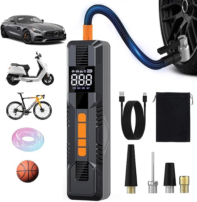 Tire Inflator Portable Air Compressor, 6X Faster 180 PSI Cordless Air Compressor by UNIANO