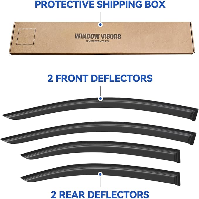 Window Visors Rain Guards for 2012-2020 Chevy Sonic Sedan, Out-Channel Window - Image 6