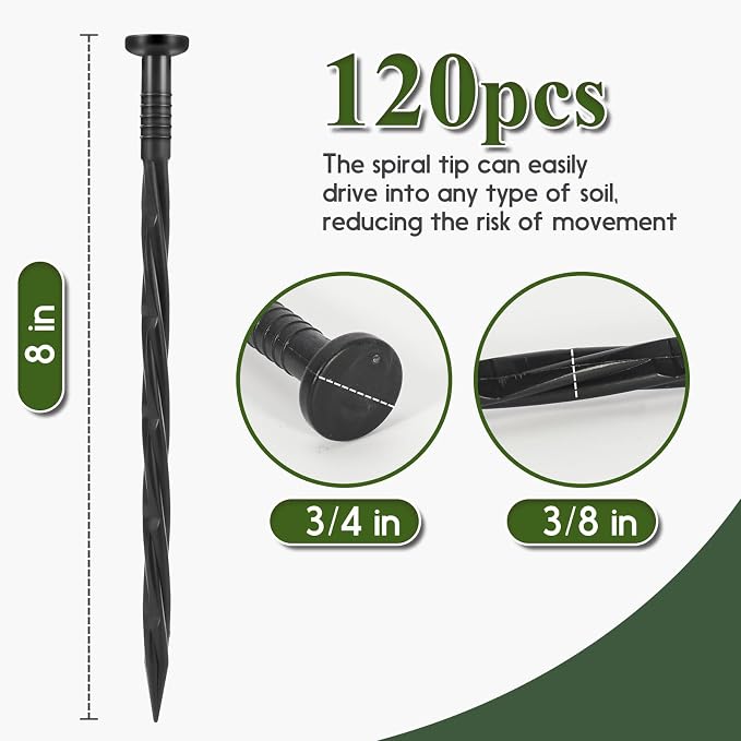 Landscape Edging Stakes, Spiral Nylon Anchoring Spikes - Image 4