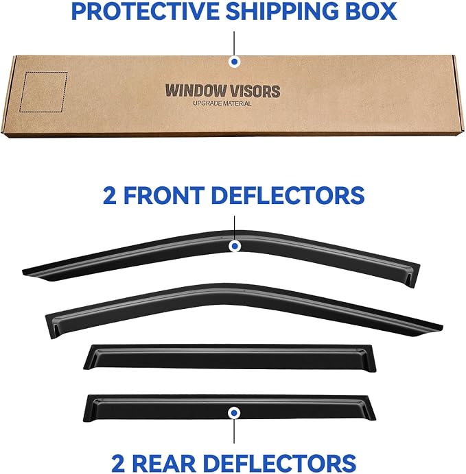 Window Visors Rain Guards for 2018-2024 Ford Expedition, Out-Channel Window - Image 6