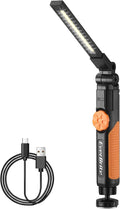 EverBrite LED Rechargeable Work Light, 800LM COB Foldable Flashlight, Magnetic by EverBrite