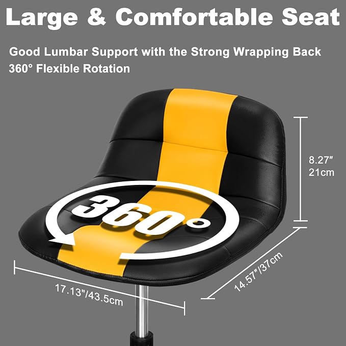 Rolling Shop Stool with Wheels, Adjustable Garage Mechanic Stool Seat Shop - Image 3