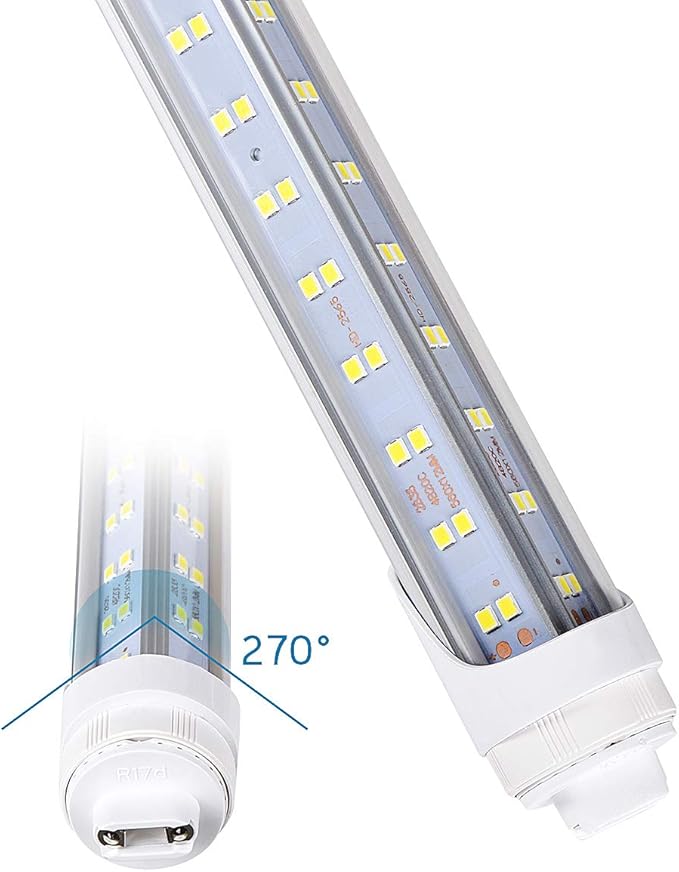 4 Pack, 120W 8ft R17D LED Tube Light, F96t12 HO 8 Foot Bulbs, 100-277V Input - Image 3