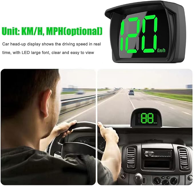 Shkalacar Car HUD Headup Display KM/H MPH GPS Digital Speedometer - Image 5