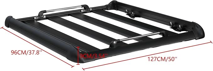 AUTOXBERT 50" x37.8" x3.54" Universal Aluminum Roof Rack Rooftop Cargo Carrier - Image 3
