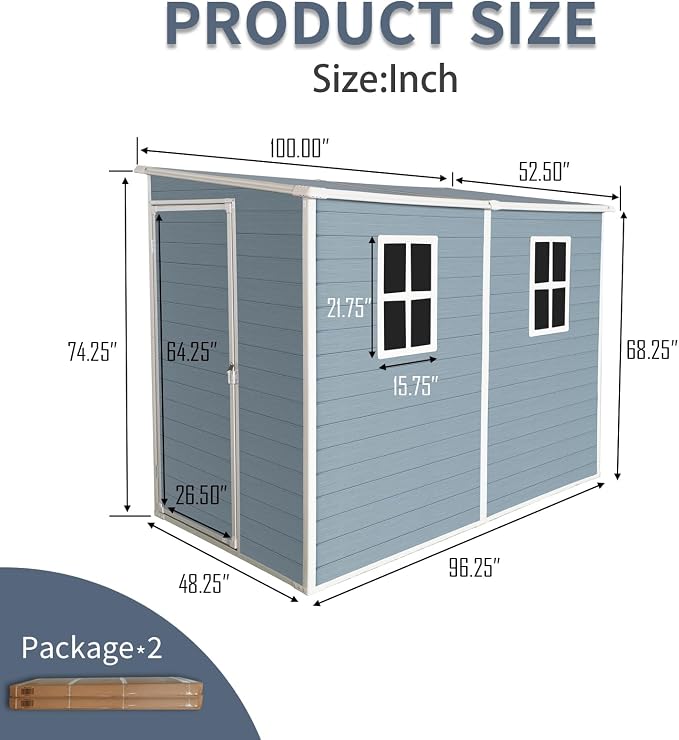 4x8 FT Outdoor Storage Resin Shed - Image 8