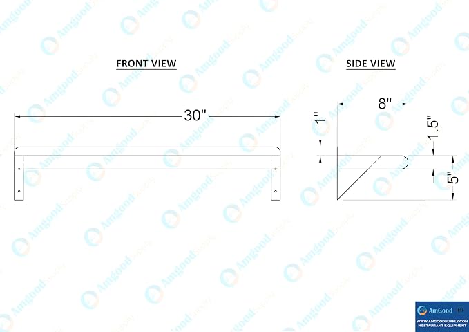 AmGood 30" Long X 8" Deep Stainless Steel Wall Shelf | NSF Certified | - Image 5