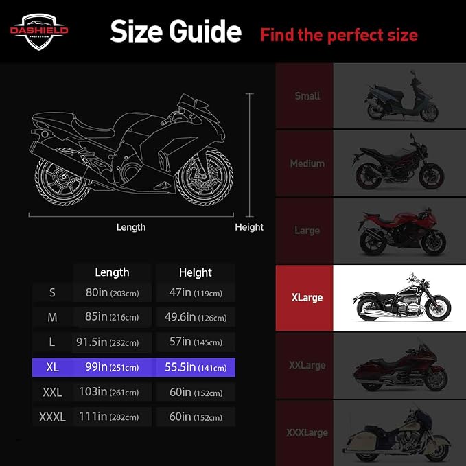 Ultimum Series Motorcycle Cover Waterproof All Weather Protection Universal - Image 4