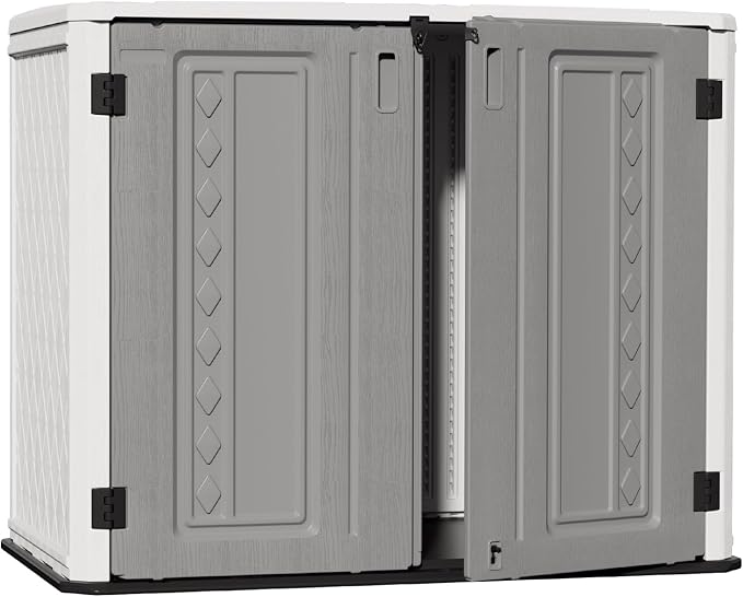 ZZM Outdoor Storage Shed Diamond Texture 4x3FT Horizontal Shed | 34 Cu.Ft by ZZM
