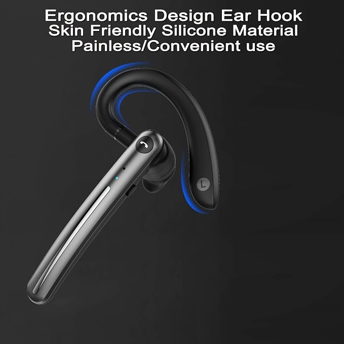 IHAO Single Ear Wireless Bluetooth Earphone Noise Cancelling Stereo Dual HD Mic - Image 7