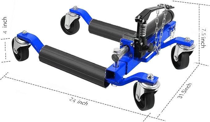 2 Pcs Car Wheel Dolly with Hydraulic Tire Jack, 1500LBS Capacity Trailer Dolly - Image 2