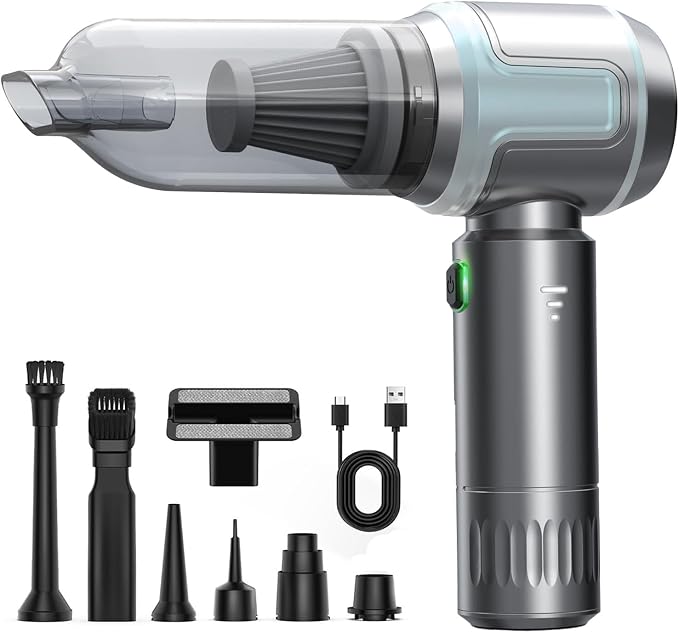 Car Vacuum Cleaner, 16000PA High Power Mini Vacuum Cleaner, 7-in-1 Rechargeable by Ecoflick