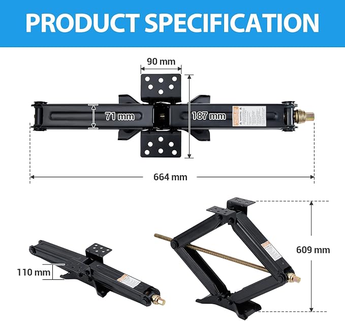 Garvee 24" RV Scissor Jack - 7500lb Heavy Duty Leveling Stabilizer - Image 6
