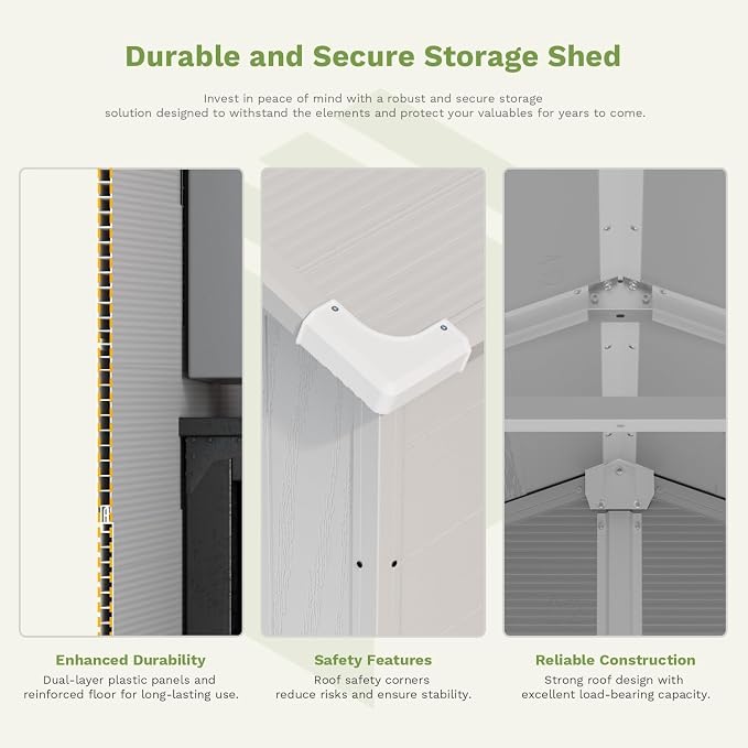 Patiowell 6x6 FT Outdoor Storage Shed - Image 5