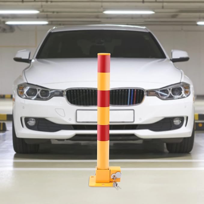 Parking Post and Base With Lock, Parking Barrier Post Parking Blocker Driveway - Image 2