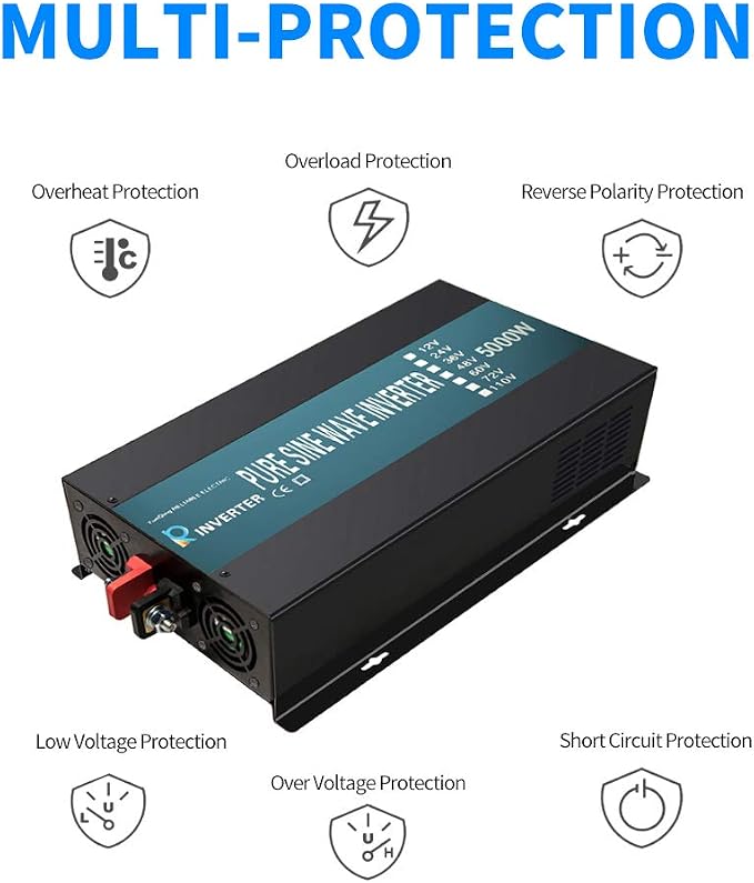 WZRELB Pure Sine Wave 5000W 24V Power Inverter DC to AC Power - Image 4