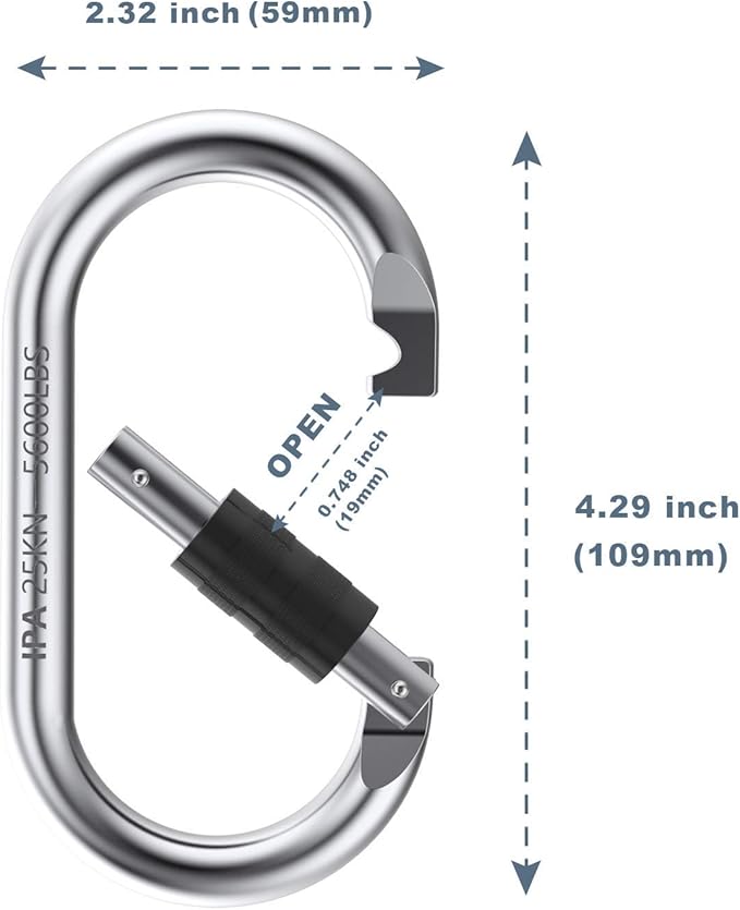 Oak-Sports Caribeener Clips, Climbing Carabiner, Heavy Duty Carabiner Clip - Image 4