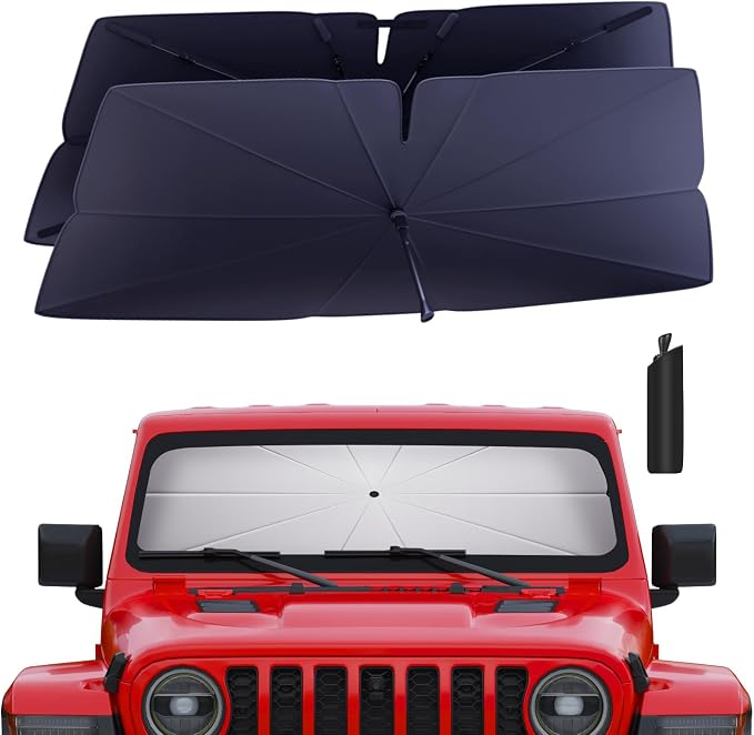 Windshield Sun Shade Umbrella: for Jeep Gladiator-2020-2025 -4-Layers Front by HIMUMOY
