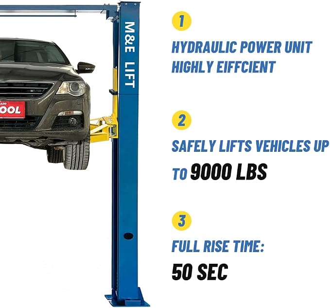 ME 9000lbs 2 Post Lift Clearfloor Lifts Max. Lifting Height 74.8" 2 Post Car - Image 3