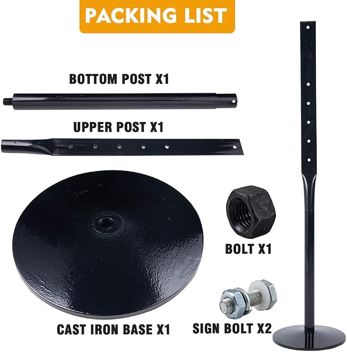 Heavy Duty Cast Iron Sign Post and Base Kit - Image 6
