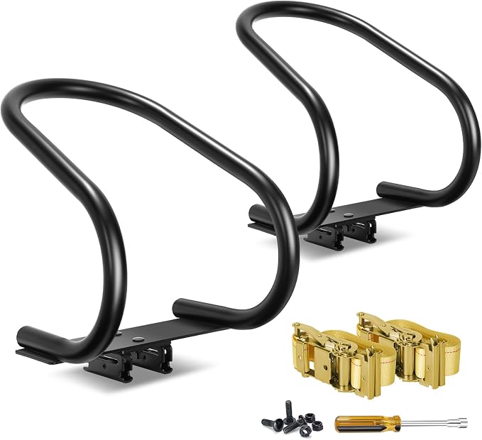 2 Pack E-Track Wheel Chock & Strap Kit|E Track Motorcycle Wheel Chock by Onesnt
