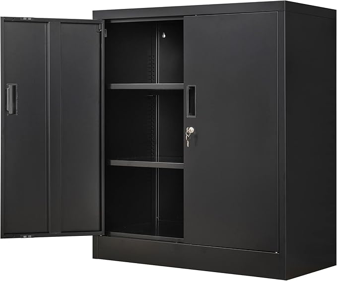 Metal Storage Cabinet, 36.2" H Locking Storage Cabinet by Wanfu
