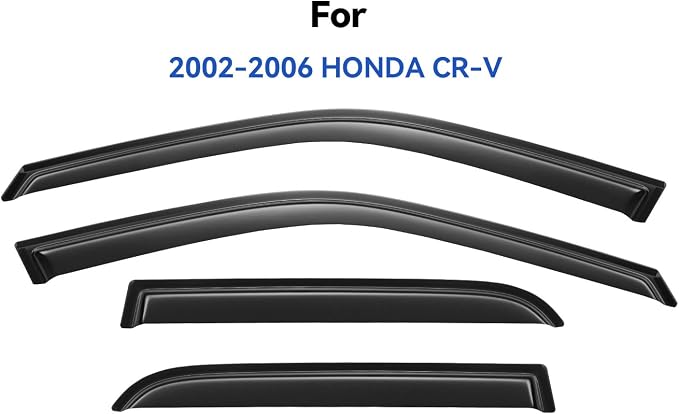 Window Visors Rain Guards for 2002 2003 2004 2005 2006 Honda CRV, Out-Channel - Image 2