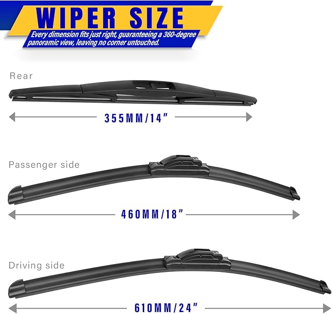 3 Wiper Blades Replacement for Subaru Legacy & Forester & Outback - Image 2
