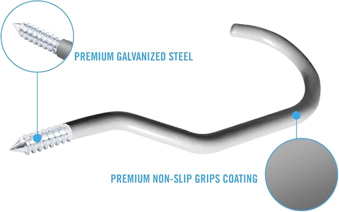 SMARTOLOGY 8 Pack Bike Hanger Storage Hook Rack, Heavy Duty Large Screw in Hooks - Image 3