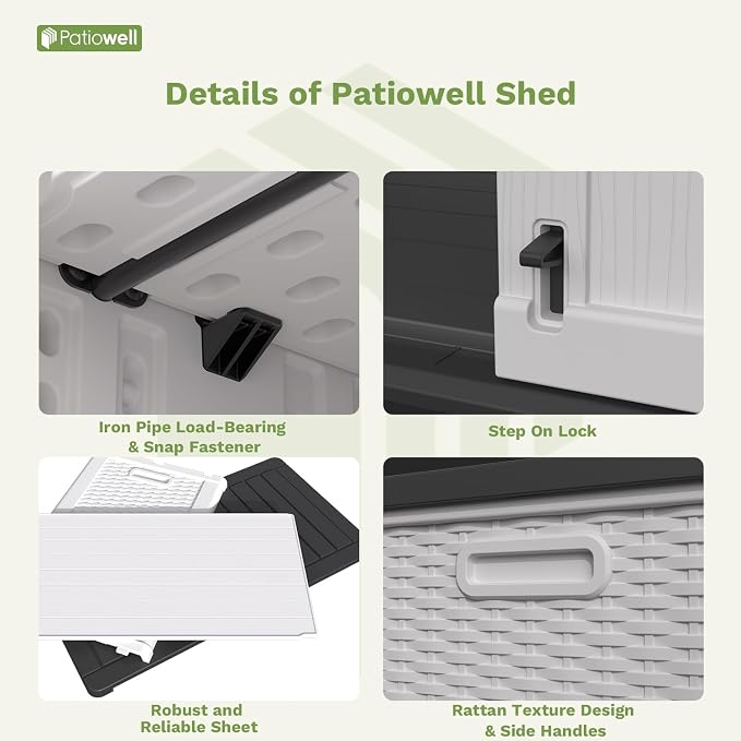 Patiowell Shelf of Plastic Outdoor Storage Cabinet, 26/50 Cu Ft Lockable - Image 6